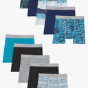 Hanes Boys' Underwear, Boxer Briefs for Boys and Toddlers, Soft Cotton, 10 Packs L