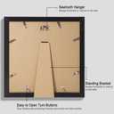 Hongkee 12x12 Picture Frame Set of 4 - Made of Glass and Rustic Black Wooden Frame, Display Square Pictures 10x10 with Mat or 12 x 12 without Mat, Desktop & Wall Collage Photo Frame, 12x12 in