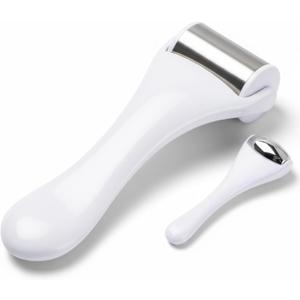 Tondiamo 2 Pcs Muscle Roller Gifts Stick Fascia Body Cellulite Face Muscle Massage Roller Manual Massage Tools for Relief Neck Arm Back Leg Body Deep Release(White,Metal)