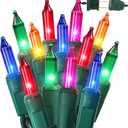 BrizLabs Multicolored Christmas Lights, 69.6ft 300 Count Connectable Christmas Tree Lights, 120V UL Certified Incandescent Light String, Mini Xmas Light for Indoor Xmas Holidays Home Decoration