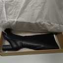 Amazon Essentials Women's Tall Heel Boot (11, Black Faux Leather)