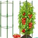 Halatool 2 Pack Tomato Cages for Garden,Up to 48in(4FT) Adjustable Tomato Cage,Garden Stakes Tomato Trellis for Pots,Tomato Plant Support for Raised Garden Bed&Climbing Vegetables Flowers(Green)