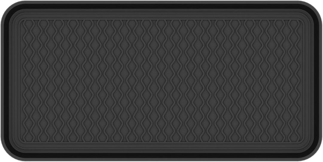 Ottomanson Multi-purpose Tray, Black, 2pcs, 30"×15"×1.2" Inches