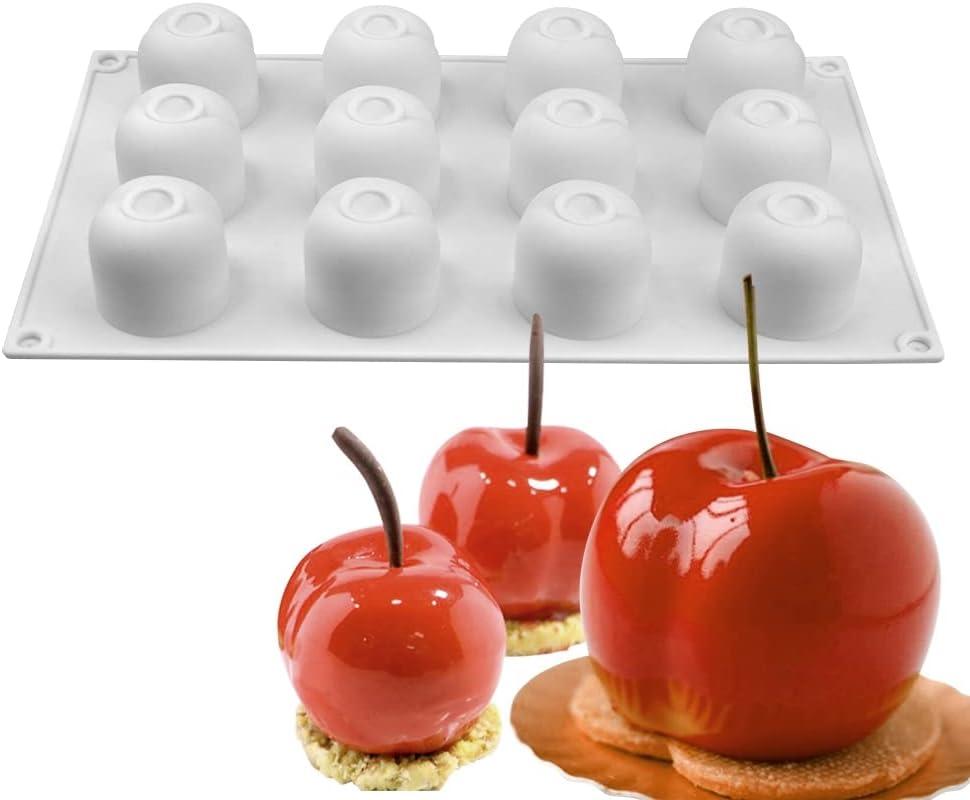 Silicone Mold Baking Pan Non-Stick Baking Pastry Chocolate Cake Dessert DIY Decoration Tools (Cherry 11.8x6.8x0.16 inch)