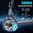 Electric Scooter, Electric Scooter Adults with Dual Suspensions, 350W Motor, 19 Mph Speed, 15-22 Miles Ranges, 8.5" Solid Tire, Electric Scooter for Adults, Folding E-Scooter with Seat