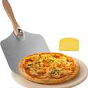 VEVOR Pizza Stone, 15 in Round Pizza Stone, 0.67 in Large Cordierite Baking-Stone with Metal Peel, Scrape, 1450℉ Heat-Resistant Cooking Stones, for Kitchen Oven, Baking Pizzas, BBQ Grill