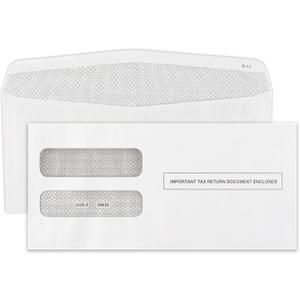W-2 Tax Envelopes for W2 3-Up with the side stub removed Horizontal style, 25 Pack of Double Window Self-Seal Security Envelope, with the Side Stub Removed, Pack of 25 Envelopes