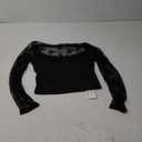 CSDAJIO Women's Sexy Going Out Tops for Women Sweetheart V Neck Long Sleeve Lace Top Low Cut Shirt M