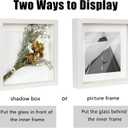 White Shadow Box Frame 8x8 7x7 Square Box Frame with Mat, for 5x5 6x6 Pictures, for Wall and Tabletop Gift for Christmas, New Year, Birthday, Anniversary, Mother's Day, Set of 2
