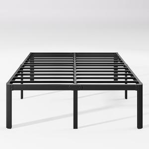 Hunlostten 16" Full Size Bed Frame No Box Spring Needed, Heavy Duty Metal Platform Bed Frame Full with Round Corners, Easy Assembly, Noise Free, Black