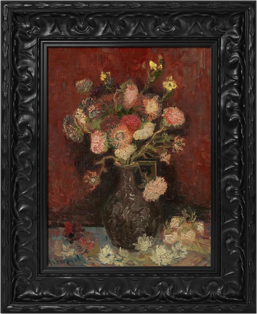 Antique DIY Wood Frame for 20x24 Canvas Paintings, No Front & Back, 2.6" Wide Vintage Frames For Baroque Victorian Wall Art Prints Class Artwork Designer, Home Office Gallery Decor (Black)