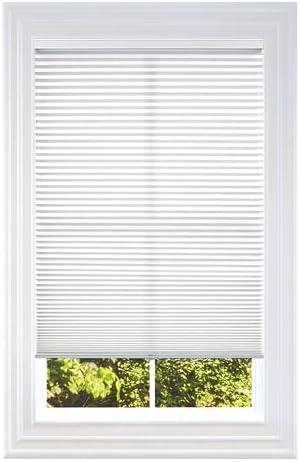 BlindsAvenue Cellular Honeycomb Cordless Shade, 9/16" Single Cell, Light Filtering, (White, 27.5" W x 72" H)