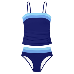 NAPU Girls Swimsuit Color Block Tankini Swimsuit Quick Dry 2 Piece Bathing Suit for Girls 9-16 Years Teens Swimwear Summer