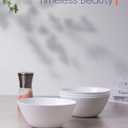 30 OZ Max Cereal Soup Bowl Set of 6, Opal Glass 7.2 inch White Ribbed Bowls for Ramen, Noodle, Salad, Fruit, Dishwasher and Microwave Safe