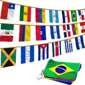 Anley Latin America 23 Countries String Flags - Assorted Latino Flag Banners for Heritage Hispanic Month International Events Conference Party Decoration Sports Bars - 32 Ft 23 Flags (12 x 18 Inch)