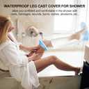YUNCHI Adult Waterproof Leg Cast Cover for Shower with Non-slip Bottom, Reusable Watertight Cast Protector for Shower Leg for Ankle, Foot, Knee Injuries, Fits Adult Leg Circumference from 8" to 20"
