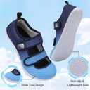 Besroad Womens Mens Lightweight Walking Shoes Adjustable Wide Diabetic Slippers Non-slip Sneakers Sandals (Blue, M)