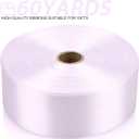 1-1/2 Inch 60 Yards White Solid Satin Ribbon for Gift Wrapping,Craft Floral Bouquets,Wedding Party,Timeless Flower,Decoration Floral Hair,Balloons