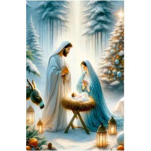 mjcakrn Paint by Numbers Kit for Adults Jesus Nativity Painting by Numbers Kits Christmas Paint by Numbers for Adults DIY Acrylic Painting on Canvas for Home Wall Art Decor 16 x20 Inch