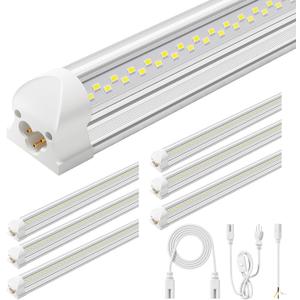 ELEKICO 6 Pack 50w 4ft Led Shop Light, Super Bright 7500lm 5000k V Shape 4' Led Shop Lights, Linkable 4 Foot Led Shop Lights for Garage Warehouse, Supermarket, Basement, Barn, Storage Area