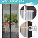 Magnetic Screen Door Mesh, Fit Door 32 x 96 inch, Black | for Patio, Sliding Door, Keeps Bugs Out, Fresh Air Flow, Self Closing