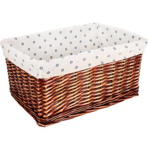 KINGWILLOW Storage Basket, Wicker Storage Basket, Suitable for Bedroom and Desktop Storage (Small Size)