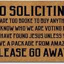 MjiejieM Funny Doormats No Soliciting Please Go Away Indoor Floor Welcome Mat for Entrance Way Rubber Back for Front Door Indoor Outdoor Cute Rugs 23.6"(L) x 15.7"(W)