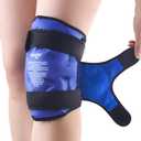 NEWGO Ice Pack for Knee Replacement Surgery, Reusable Gel Cold Pack Wrap Around Entire Knee Ice Pack Wrap for Injuries, Pain Relief, Meniscus Tear, ACL, Swelling (Blue)