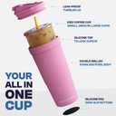 Frost Buddy Togo Buddy 30oz Stainless Steel Vacuum Insulated Tumbler To Go Coffee Cup Iced Coffee Cups, Iced Coffee Sleeve, Travel Mug, Thermal Cup for Hot & Cold Drinks, Dunkin Cup (Buttercream)