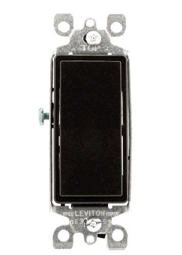 Leviton 15 Amp, 120/277 Volt, Decora Rocker 3-Way AC Quiet Switch, Residential Grade, Grounding, 5603-2, Brown