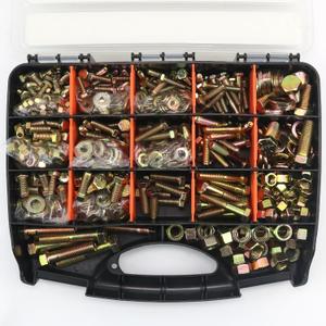 924Pcs Grade 8 Bolts and Nuts Assortment Kit, 1/4-20, 5/16-18, 3/8-16, 1/2-13 Heavy Duty Hex SAE Assorted Bolts Nuts and Washers Kit, Carbon Steel Machine Hardware Screw Sets with Case
