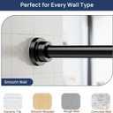 ENJOYBASICS 2 Pack Adjustable Spring Tension Curtain Rods 32 to 66 Inches, Stainless Steel Matte Black Shower Rod No Drilling for Window, Bathroom, Closet, Room Divider, 7/8" Diameter