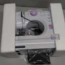 Sewing Machine for Beginners & Kids, Mini Portable Sewing Machines with 12 Built-in Stitch Patterns, 2-Speed Foot Pedal, Perfect for Teaching Daughter Granddaughter to Sew(Purple White)
