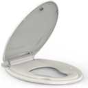GarveeTech Elongated Toilet Seat with Built-in Toddler Seat for Easy Potty Training Slow Close Feature, Easy Install and Clean, Perfect for Both Adults and Children, Biscuit