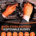 PACIFIC PPE 8 Mil Heavy-Duty Strength Nitrile Gloves, Chemical Resistant, Diamond Texture Industrial Disposable Gloves, Orange, 100PCs, XX-Large