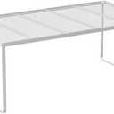 Kitchen Cabinet Storage Shelf Stackable Wire Spice Rack Organizer Heavy Duty Space Saver for Bathroom Bedroom Closet Laundry Room Office Countertop - White, Pack 1