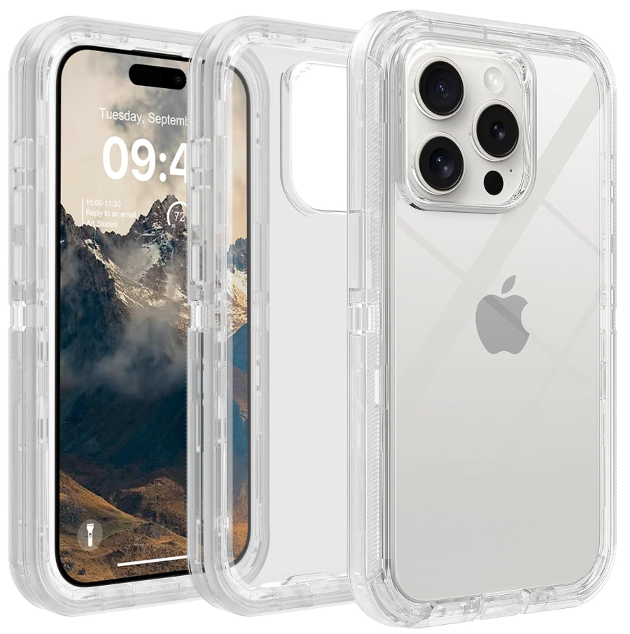 TUTUKII for iPhone 15 Pro Max Case Clear, AntiDrop, Transparent, Shockproof, Military Grade Drop Protection, Heavy Duty Protective Phone Case Cover for 15 Pro Max 6.7", Clear Glitter