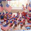 AceOrbit 50 Pcs 4th of July Mini Gnome Figurine Independence Day Miniature Resin Gnomes Decor Memorial Day Decor Stars Stripes Gnomes Gifts for Anniversary Decorations Garden Ornament to Hide