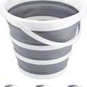 Craftend Collapsible Bucket 10L 2.6 Gallon Cleaning Bucket Mop Bucket Folding Foldable Portable Small Plastic Water Supplies for Outdoor Garden Camping Fishing Car Wash Space Saving - Gray