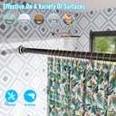 DYHOME Shower Curtain Rod, 1" Dia Heavy Duty Tension Shower Rod, 32-75 inch Adjustable Spring Tension Shower Curtain Rods for Bathroom, Shower Stall, Non Slip, No Rust, No Drill, Brushed Nickel