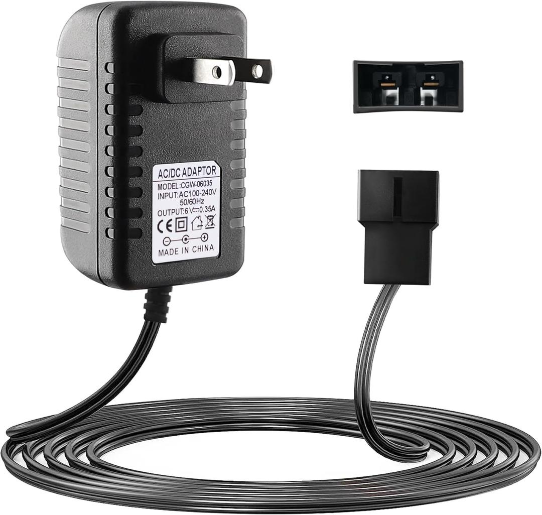 6V Charger for Fisher-Price Power Wheels Toddler Ride-On, Compatible with Thomas & Friends Train, Lil' Quad, Disney Cars Lightning McQueen, 6 Volt Battery Charger for Kids Ride on Toys