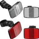 HESTYA 4 Pieces Bike Front and Rear Wheel Spoke Reflectors for Handlebar and Seatpost Bicycle Cycling Safety Warning Reflectors Red and White