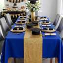 4 Pack Royal Blue Satin Tablecloth 58 x 102 Inches, Rectangular Satin Table Cloths for Wedding Reception, Birthday Party, Graduation & Holiday Banquet Tables