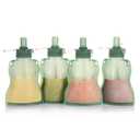 haakaa Baby Food Pouch Refillable Baby Squeeze Silicone Yummy Pouch, Soft Reusable Squeeze Storage Food Pouch for Kids Toddler,Home Made Food Puree,Smoothie Pouch Bag, 4oz, 4 Pack,6m+(Pea Green)