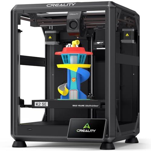Creality K2 SE 3D Printer, Support Multicolor Printing Needs CFS, 500mm/s High-Speed Printing, Auto Leveling, Vibration Control, Compact Desktop 3D Printer, Print Size 220x215x245mm