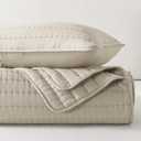 ROARINGWILD Neutral Beige Oversized California Cal King Size Quilt Bedding Sets with 2 Pillow Shams, Lightweight Bedspread Coverlet, Quilted Blanket Thin Comforter Bed Cover, 3 Pieces, 118x106 inches (Wheat)