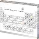 Large Periodic Table with Real Elements Inside, 8 Inch Acrylic Periodic Table Display with 83 Real Elements Samples, Craft Decor, Gift for Kid Students Teacher Science Lovers, 8*5*1 inch.