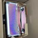 Joligrace Makeup Train Case Makeup Case Organizer Portable Cosmetic Box Storage with 2 Trays Mirror Locking Make Up Travel Case for Nail Kits Cosmetics Craft Traveling Makeup Box Mermaid Pink