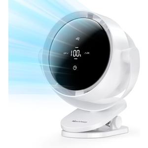 Marchpower 100-Speed Portable Clip on Fan, 720 Desk/Table Fan Battery Operated Personal Fan Quiet Strong Airflow for Baby Stroller, Outdoor Camping, Tent, Bedroom, kitchen, Office, Dorm