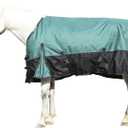 1200D Ripstop Waterproof Breathable Horse Blanket (200g Fill), Medium Weight Warm Winter Turnout, Thermal Protection for Cold & Snow Greenblack 75"